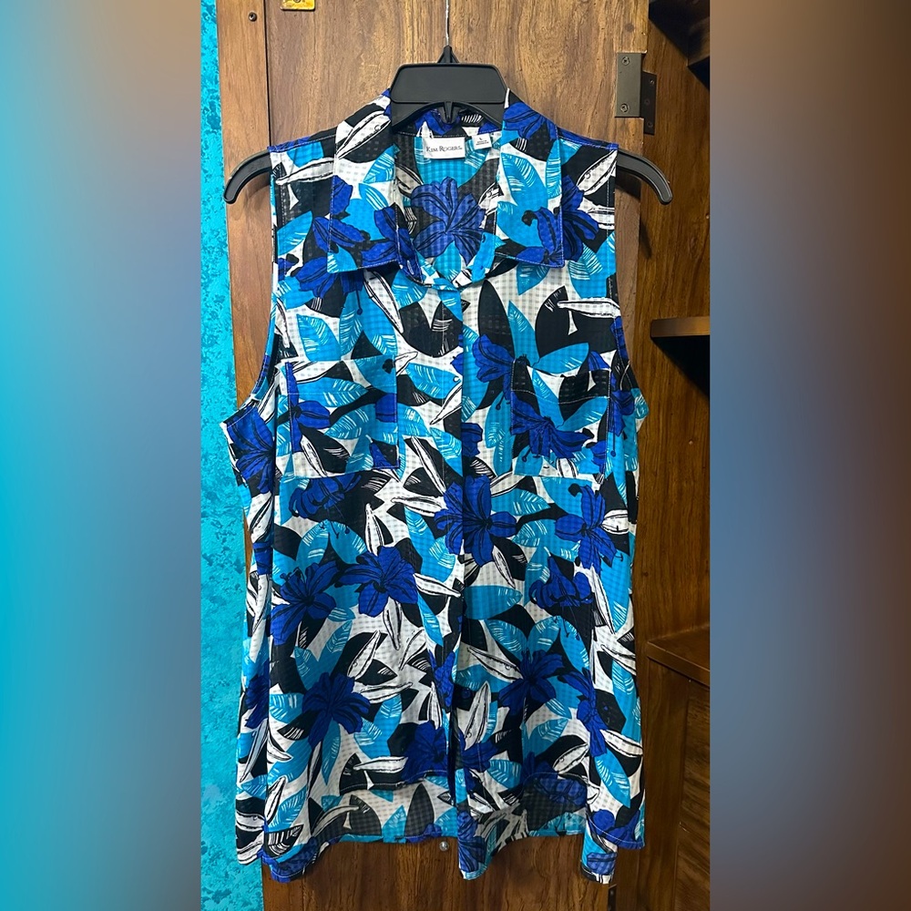 Kim Rogers Blue Hawaiian High-Low Top